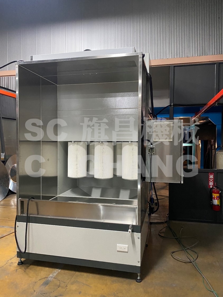 Sample spray booth powder recovery system